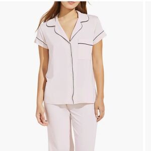 Eberjey  Gisele Jersey Knit Short Sleeve Pajama Top in Pink XL